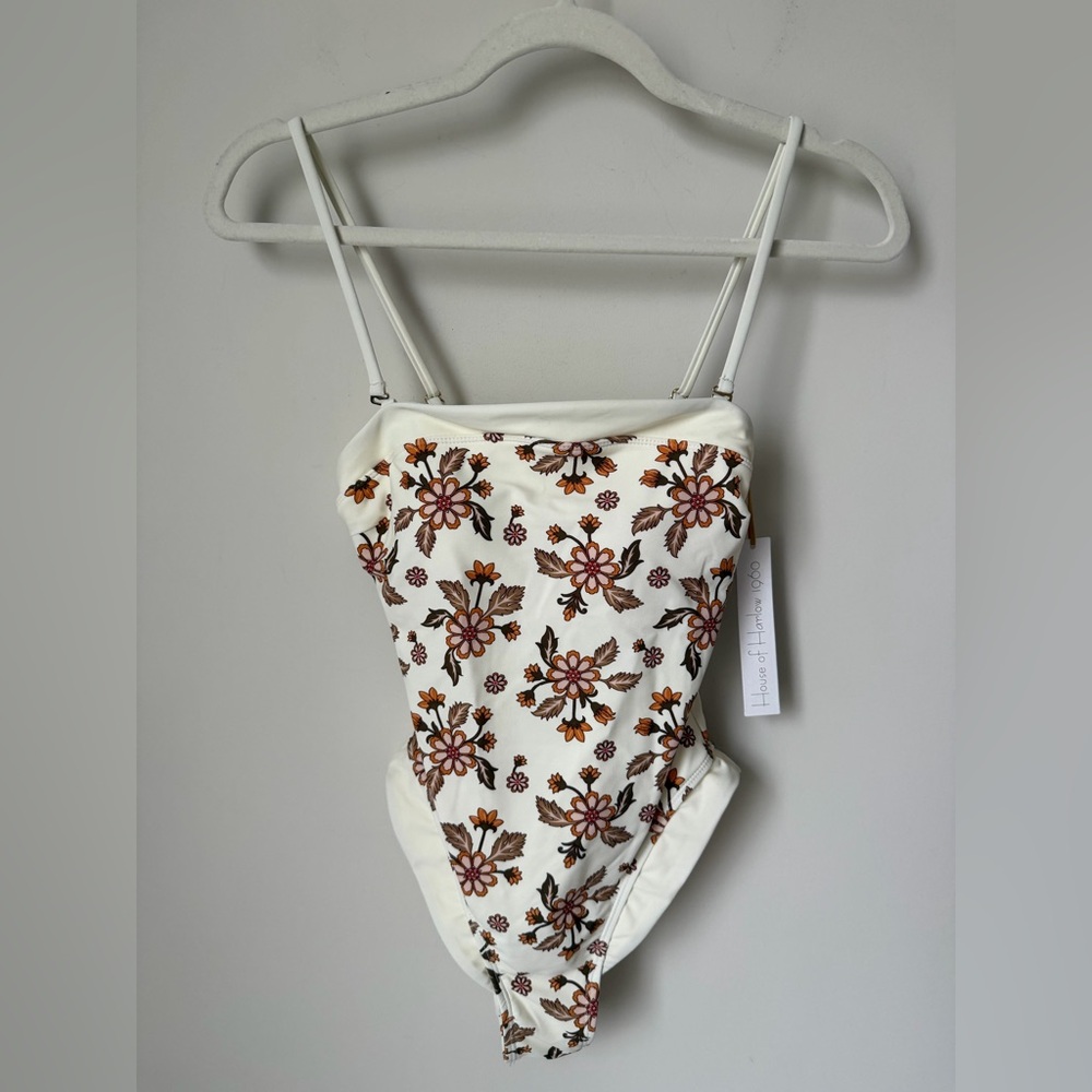 House of Harlow 1960 cream Floral One Piece Swimsuit